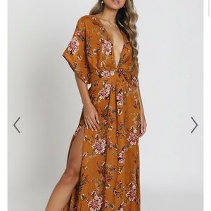Floral Maxi Dress in Orange